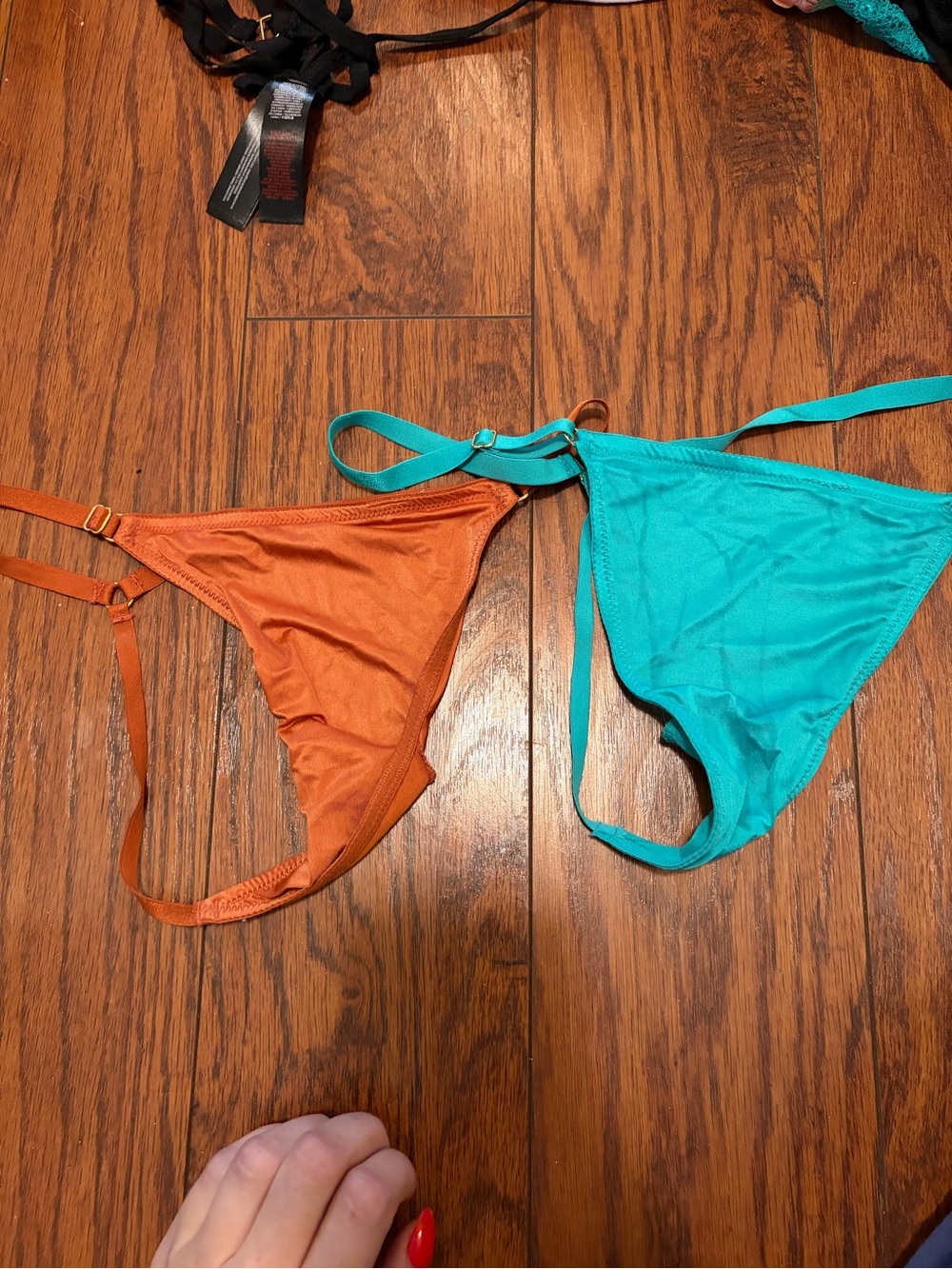 Women's Two-Piece underwear Bottoms - Teal and Burnt Orange